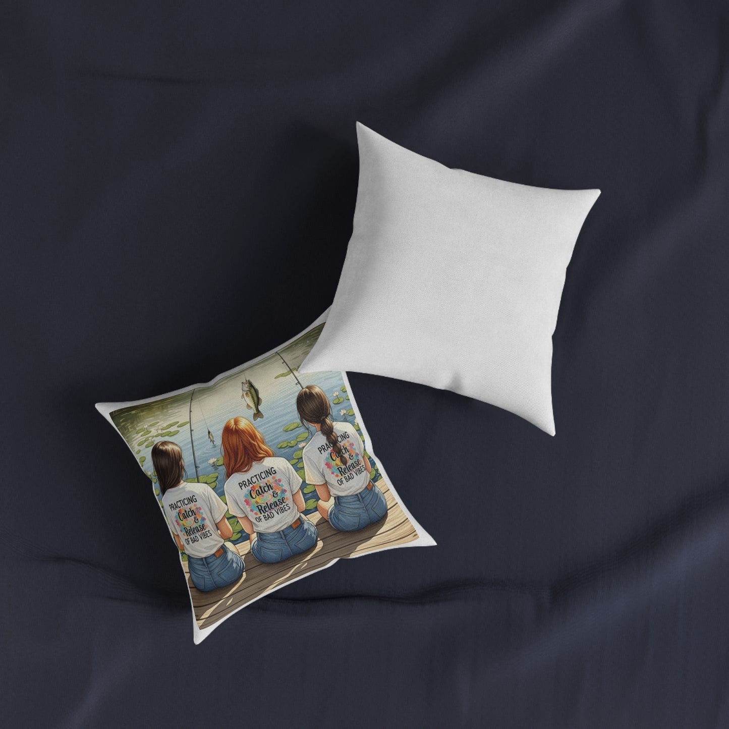 Bass-ically a Cloud for Your Couch: Fishing Friends Pillow, Cozy Vibes