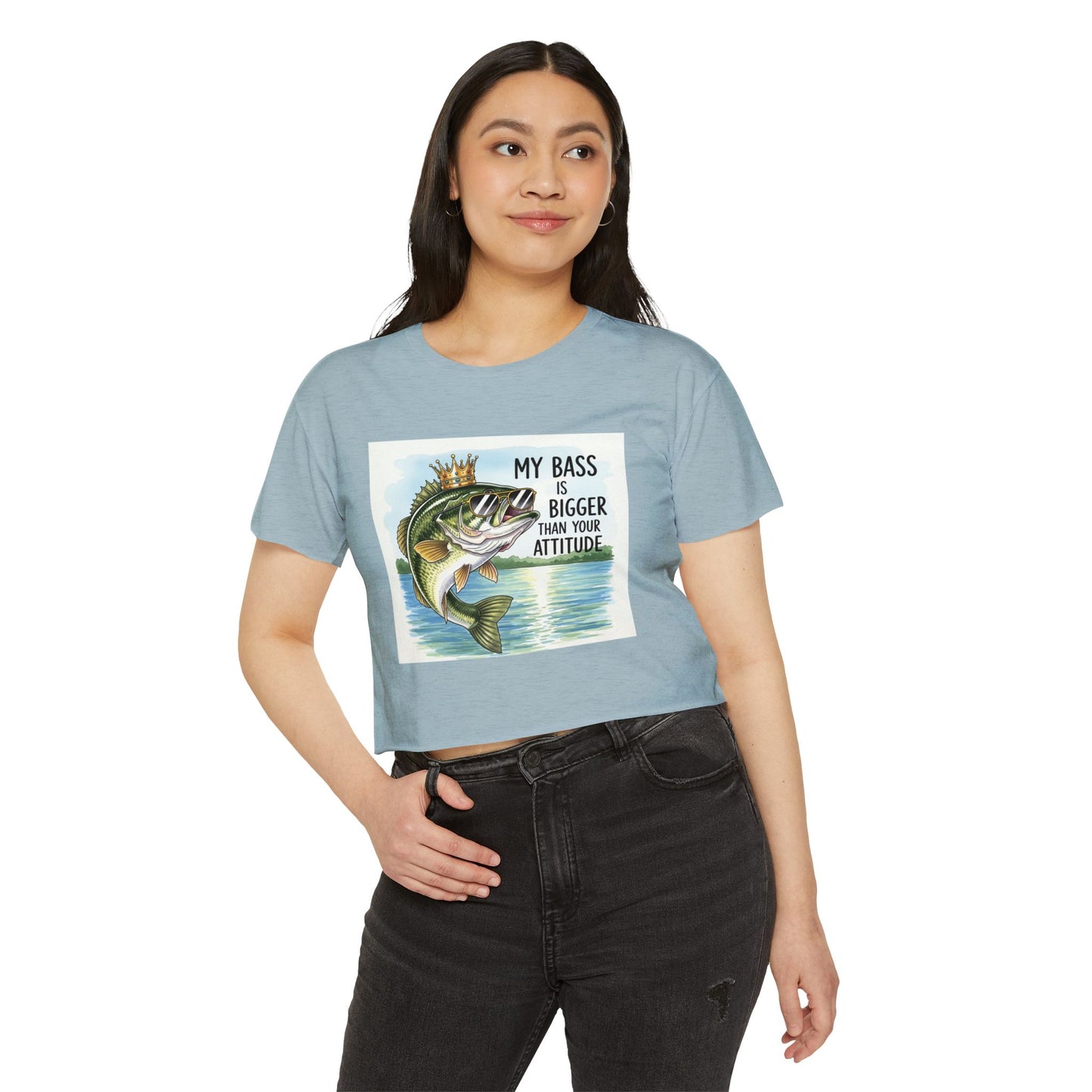 Bass Fishing Master Angler Crop Top - Slay The Summer Reel Girls Style