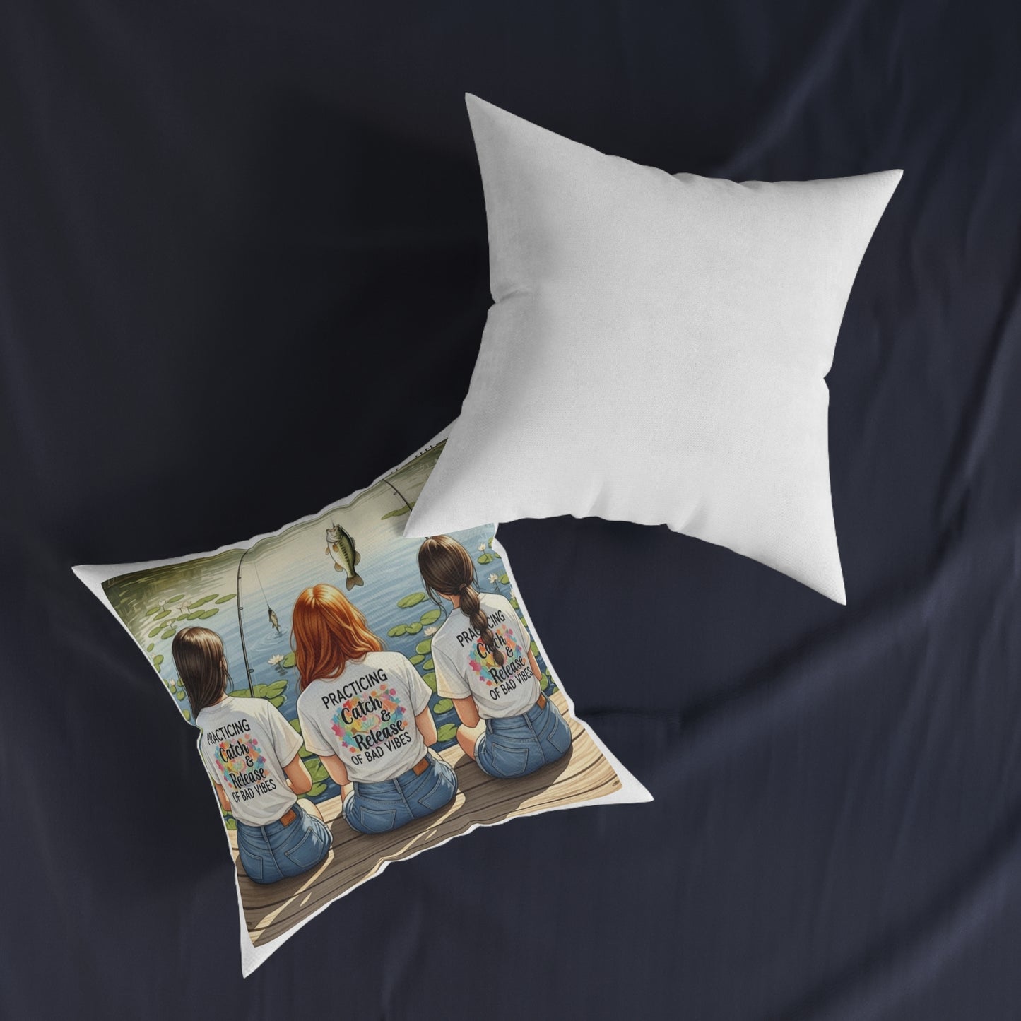 Bass-ically a Cloud for Your Couch: Fishing Friends Pillow, Cozy Vibes