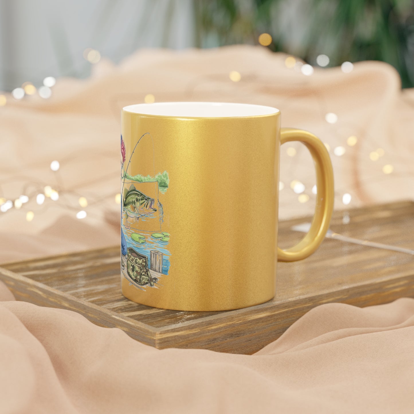 Bass Fishing Boardroom Mug: Fishing Adventure Metallic Mug