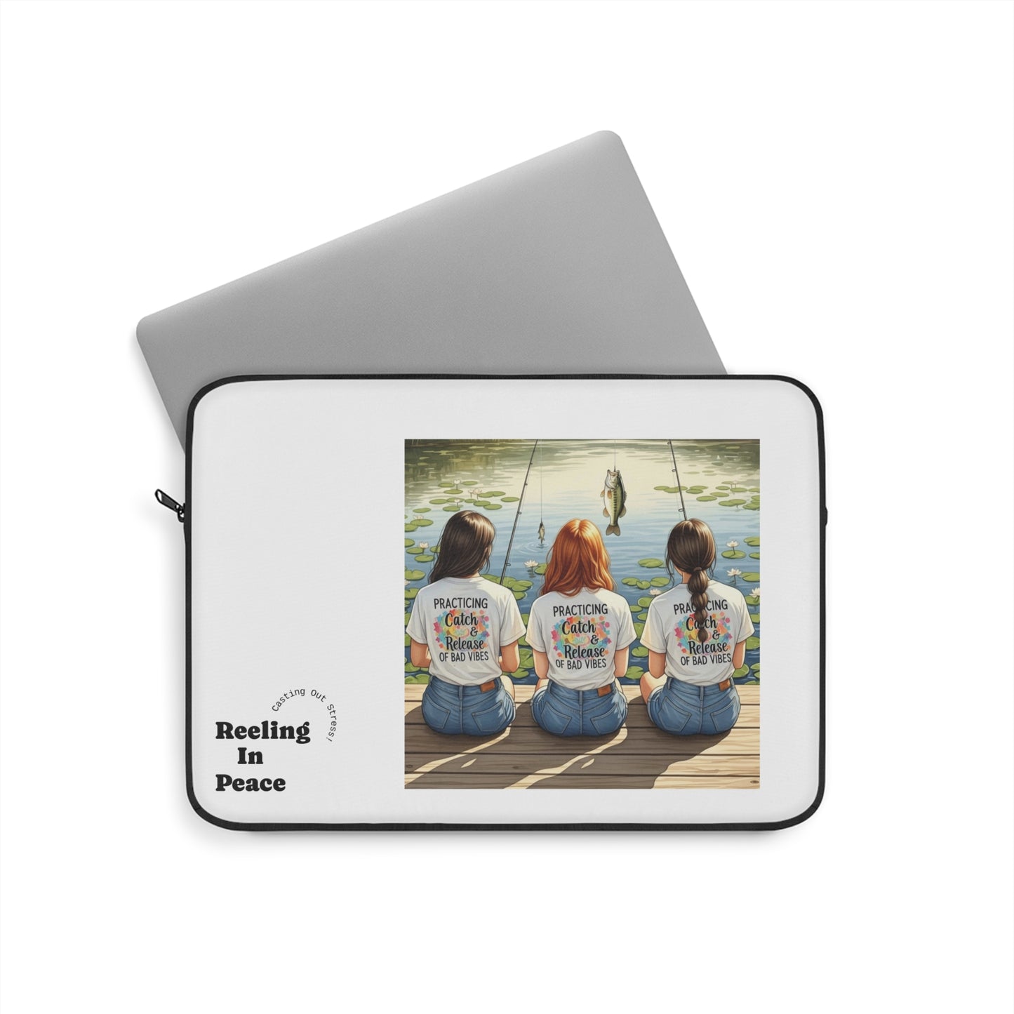 Bass-ically a Laptop Life Preserver: Fishing Friends Laptop Case for Outdoors Lovers