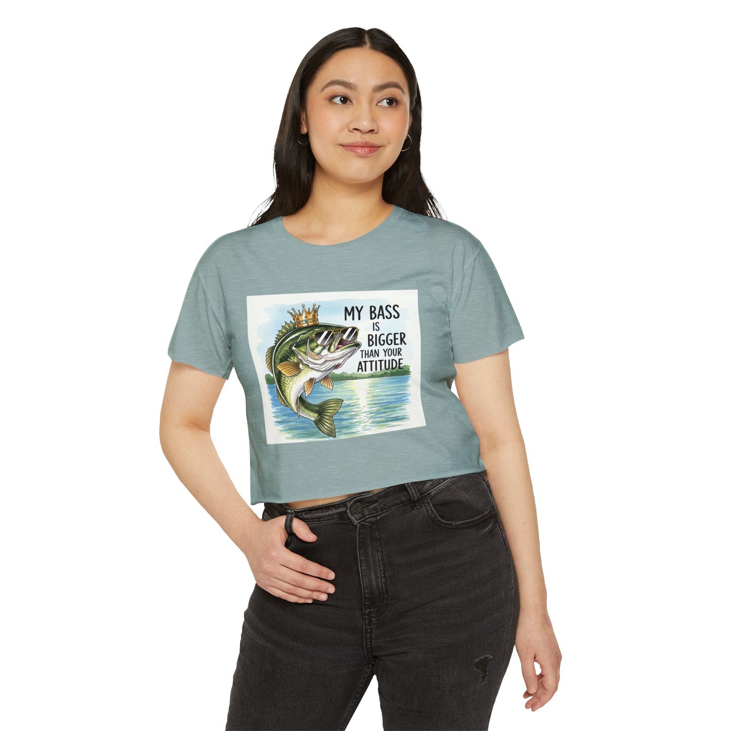 Bass Fishing Master Angler Crop Top - Slay The Summer Reel Girls Style