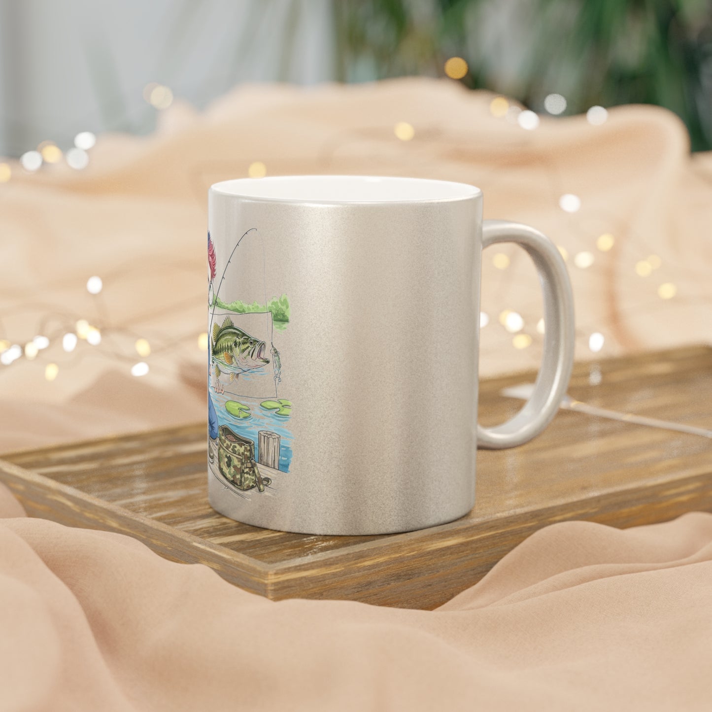 Bass Fishing Boardroom Mug: Fishing Adventure Metallic Mug