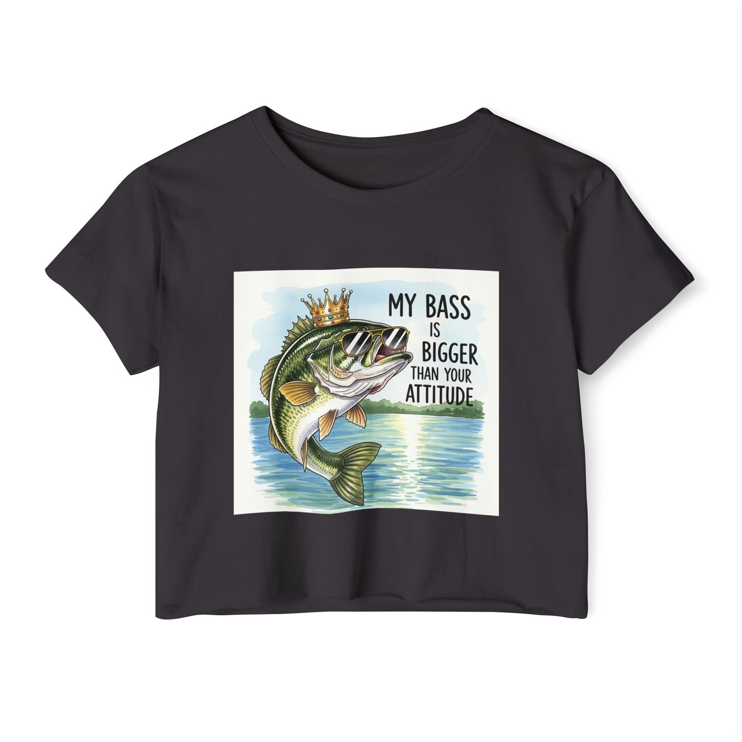 Bass Fishing Master Angler Crop Top - Slay The Summer Reel Girls Style