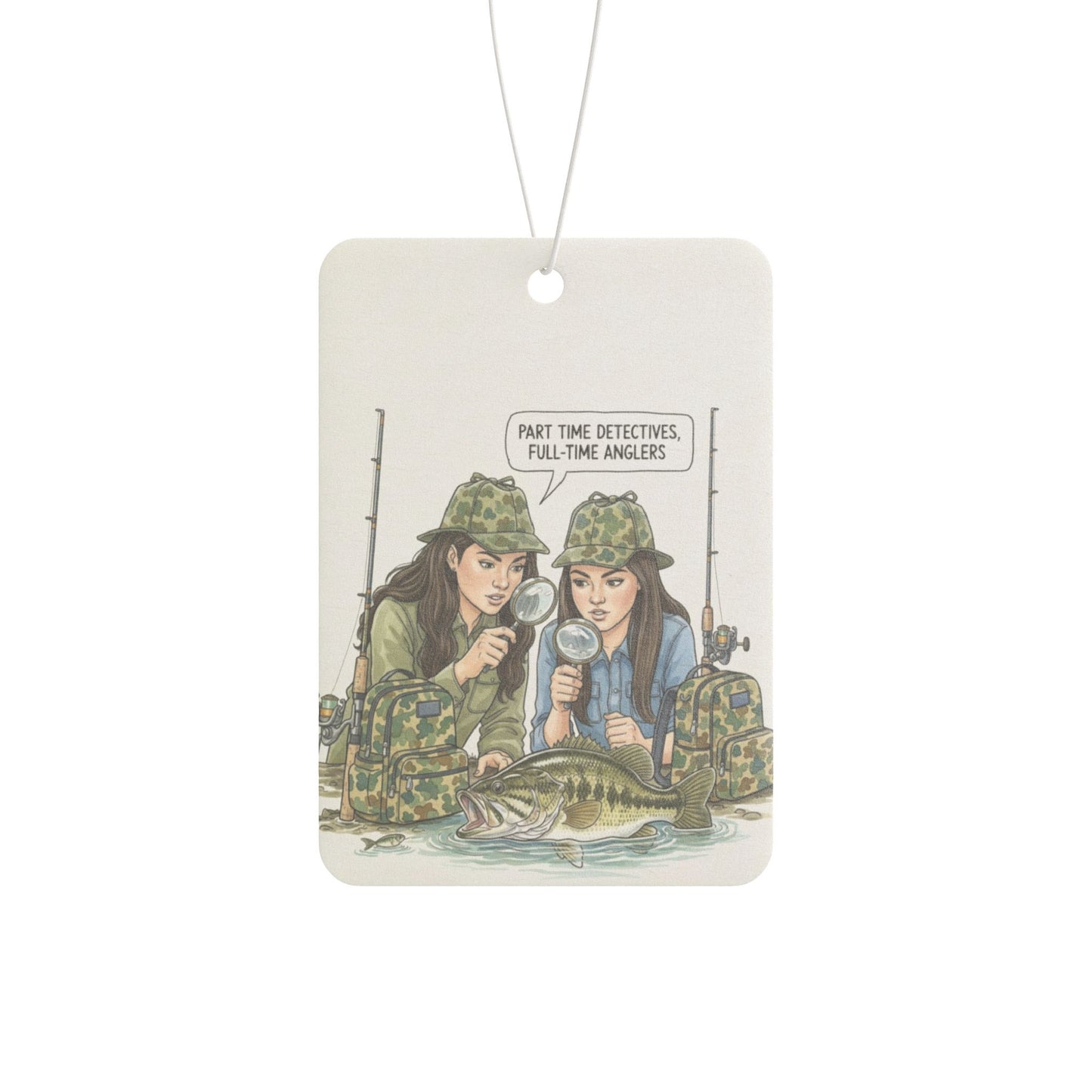 Fishing Car Air Freshener - Long Lasting "Bass Detective" Scent - Eliminate Fishy Odors