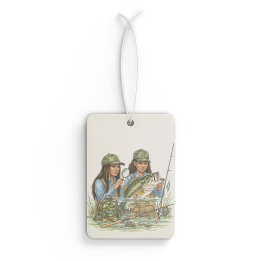 Fishing Girls Car Air Freshener - Cute Dashboard Decor, Gift for Fisherman, Outdoor Adventure, Fishing Enthusiast, Father's Day