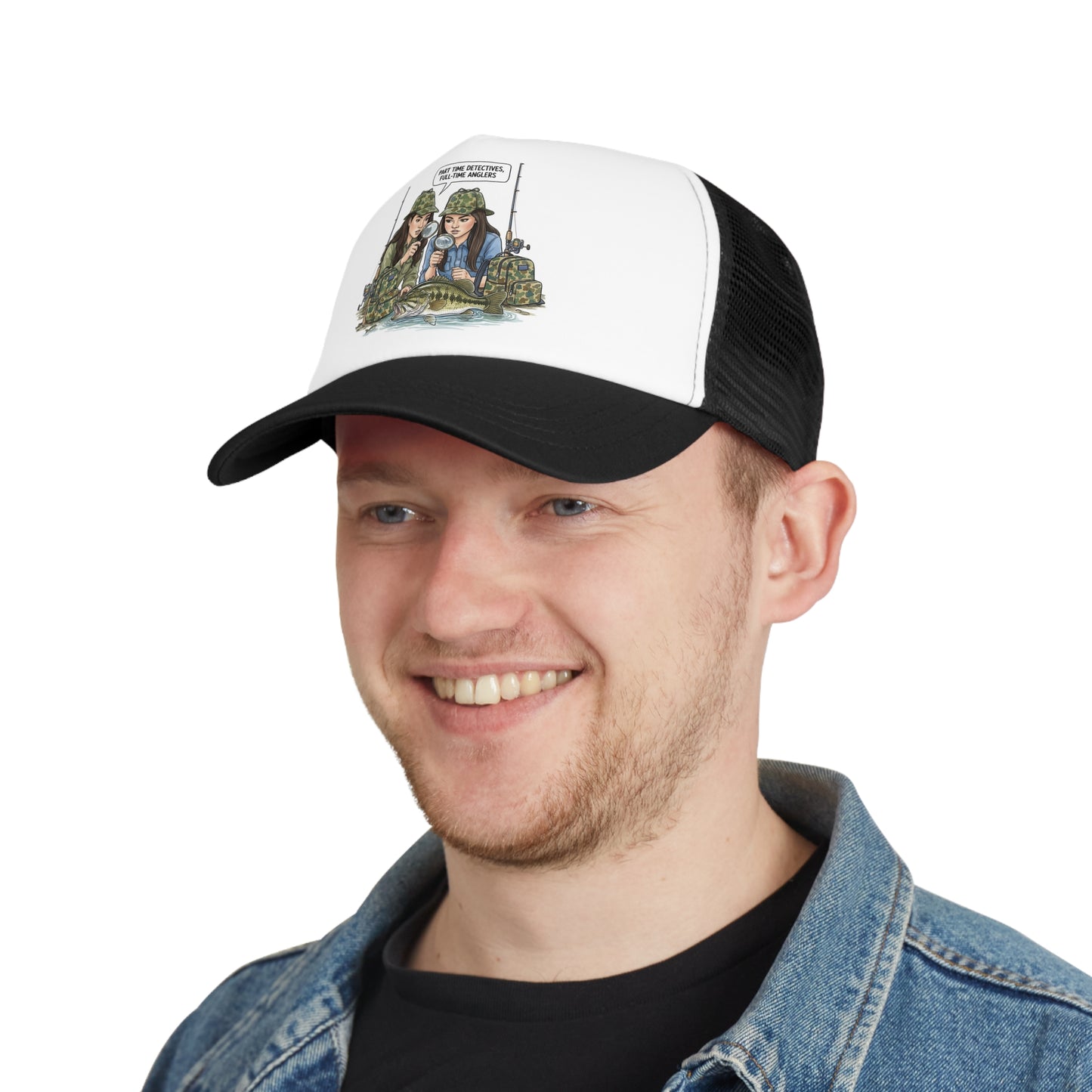 Quirky Fishing Mesh Cap Fun Hat for Fishing Adventures