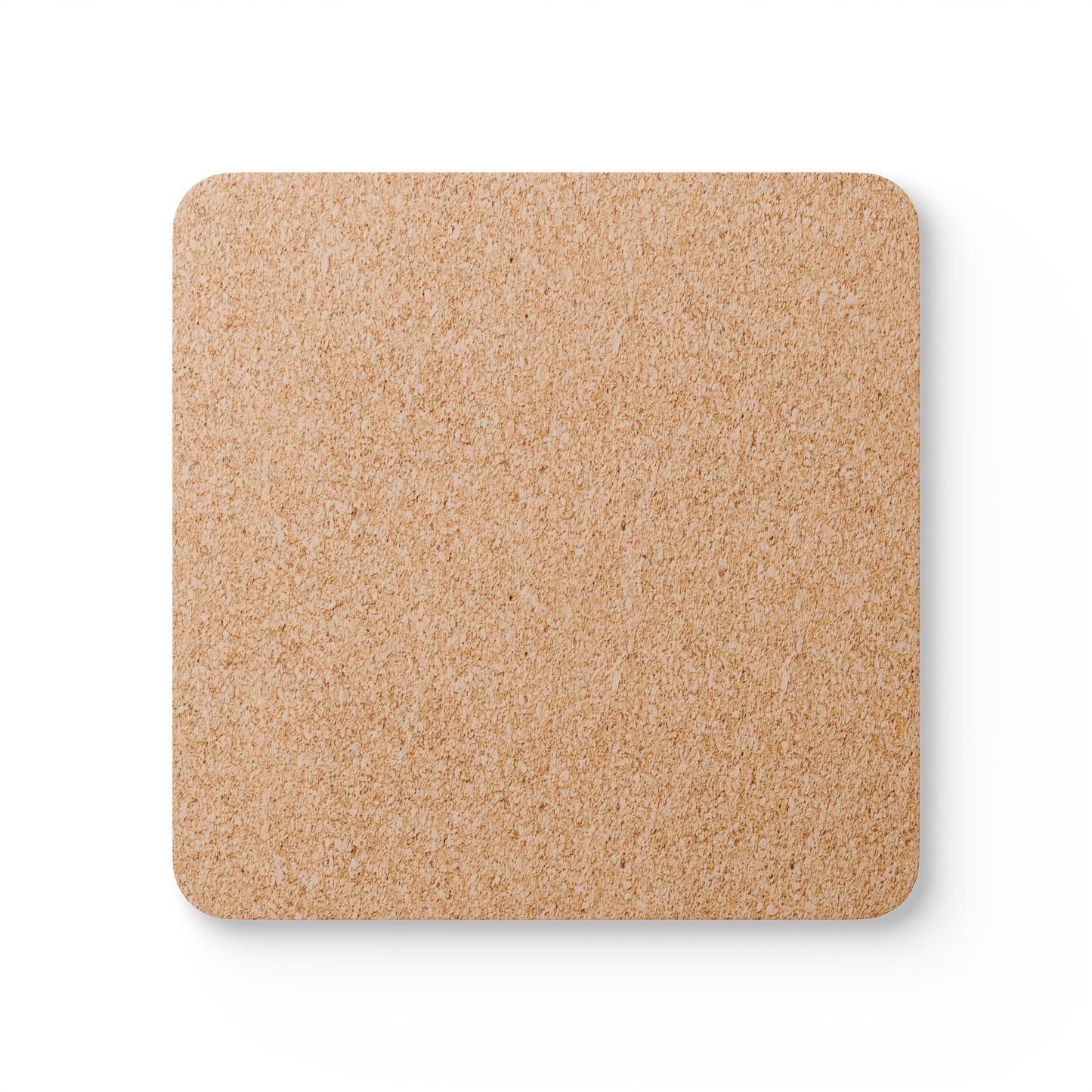 Back - Square cork coaster on a white background
