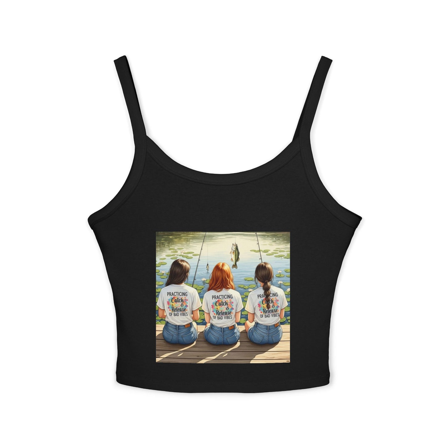 Fishing Friends Spaghetti Strap Tank Top, Summer Shirt, Outdoor Style, Beach Wear, Vacation Outfit, Gifts for Anglers
