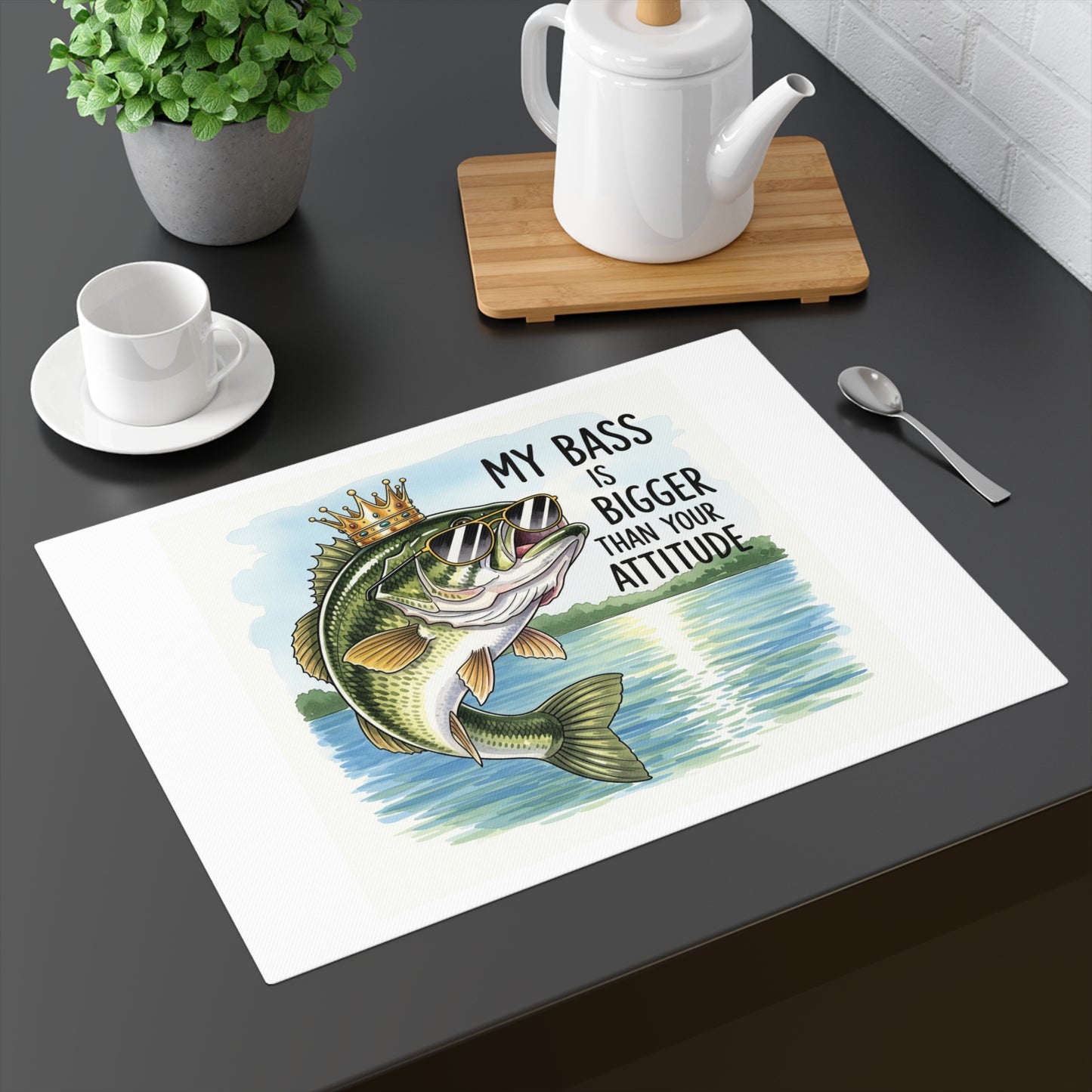 Fishing Placemat - Level Up Your Chow Time: The Reel Girls Bass Boss Placemat!