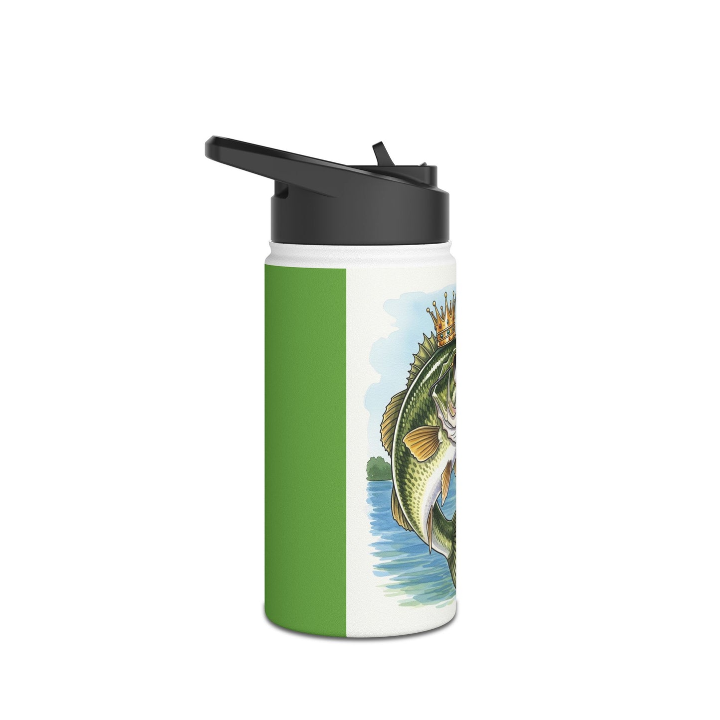 Funny Fishing Water Bottle - My Bass Is Bigger Than Your Attitude