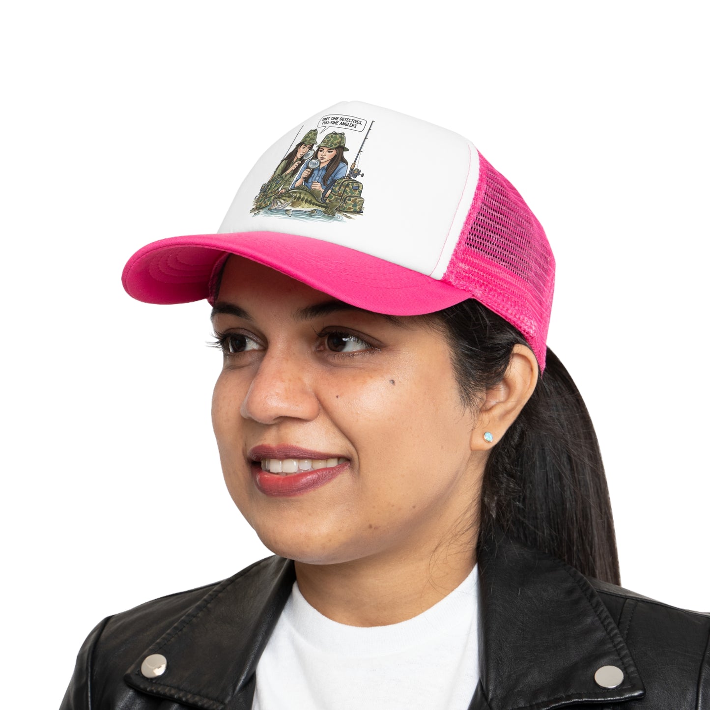 Quirky Fishing Mesh Cap Fun Hat for Fishing Adventures
