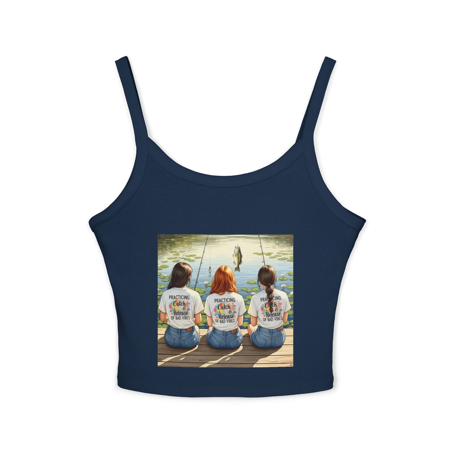 Fishing Friends Spaghetti Strap Tank Top, Summer Shirt, Outdoor Style, Beach Wear, Vacation Outfit, Gifts for Anglers