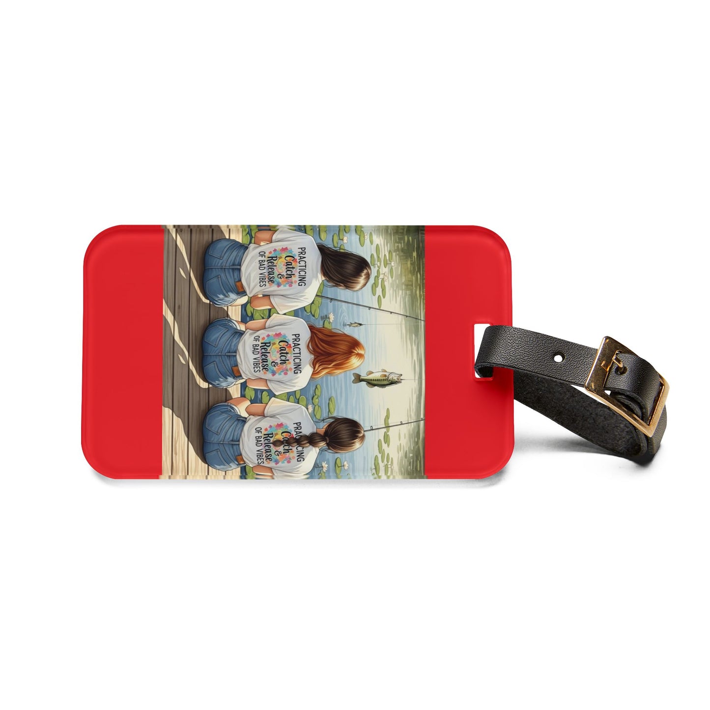 Fishing Lover's Red Luggage Tag