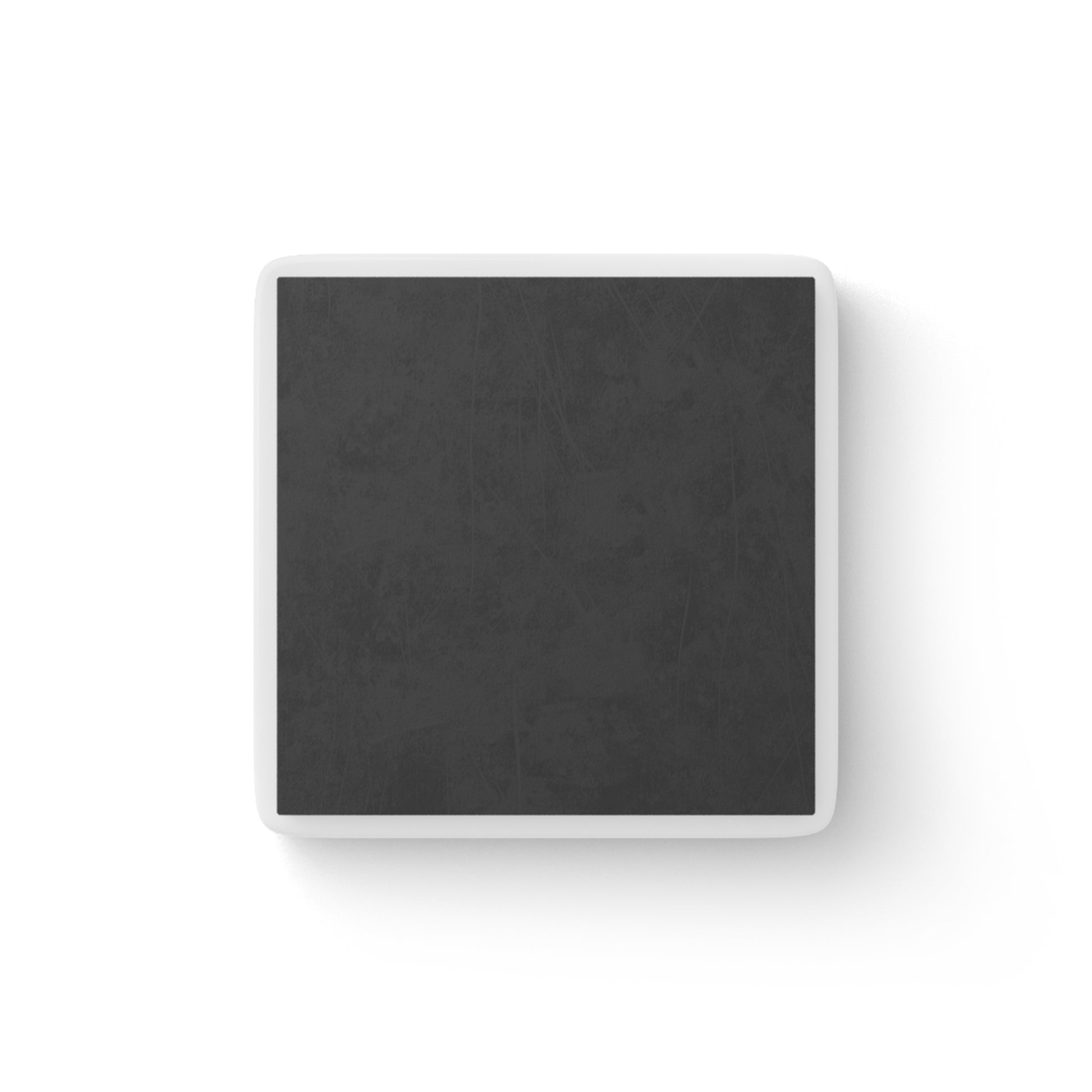 Backside of refrigerator square magnet.
