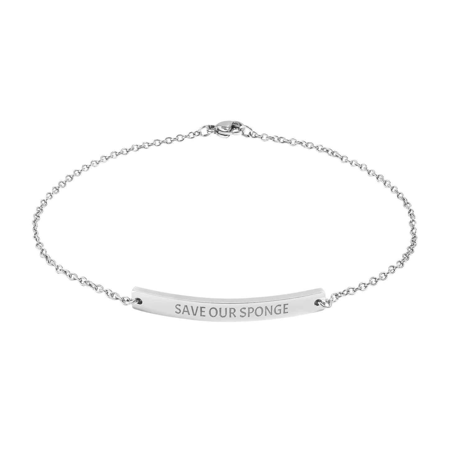 Silver bracelet with 'Soul Sisters' engraving on a white background