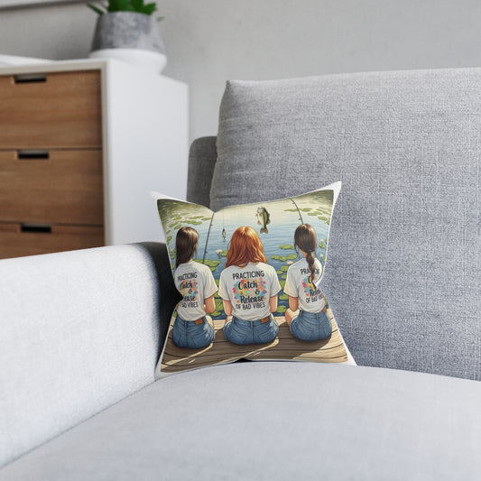 Bass-ically a Cloud for Your Couch: Fishing Friends Pillow, Cozy Vibes