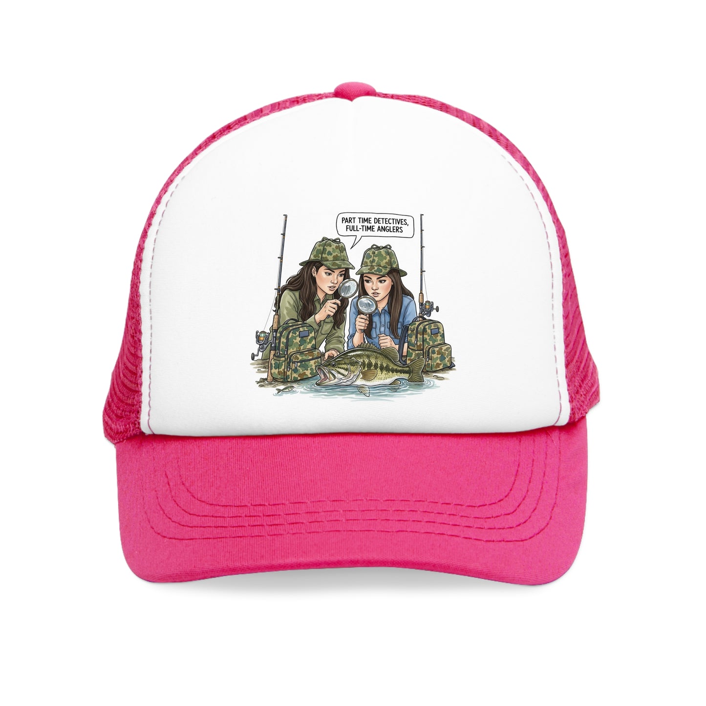 Quirky Fishing Mesh Cap Fun Hat for Fishing Adventures