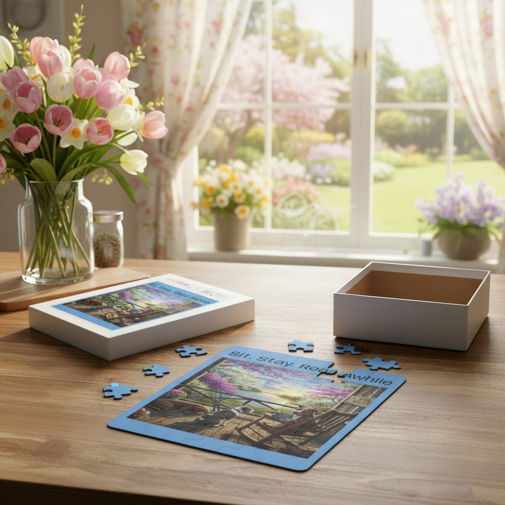 Kids Jigsaw puzzle partly assembled on floor.