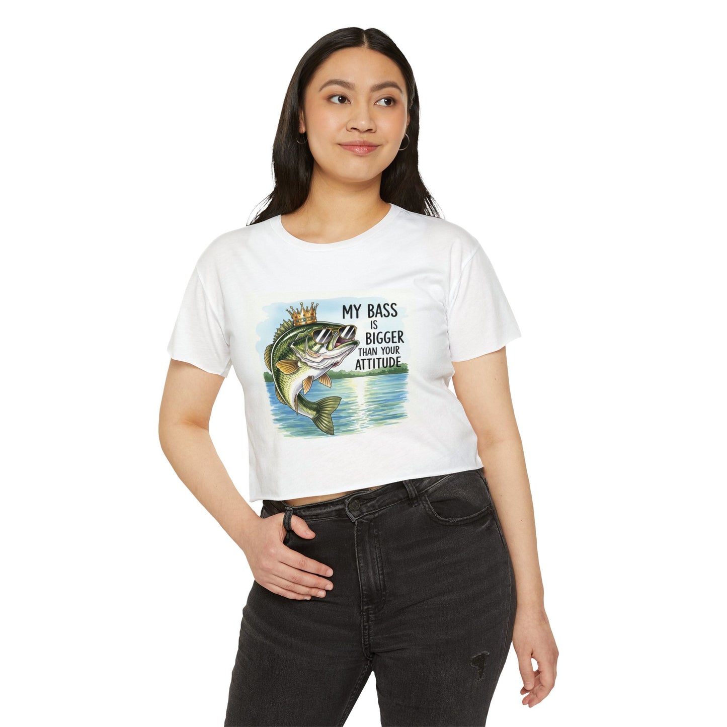 Bass Fishing Master Angler Crop Top - Slay The Summer Reel Girls Style