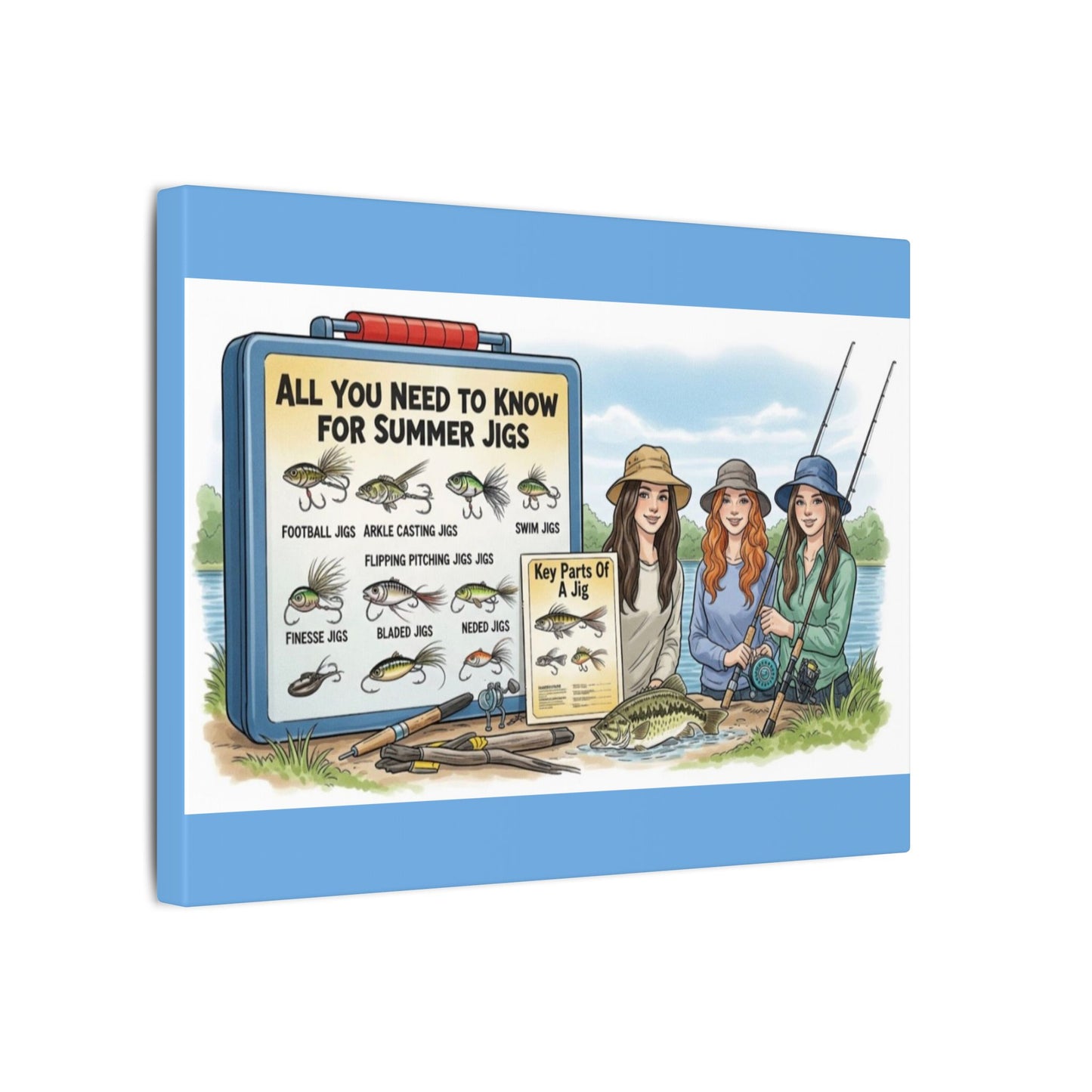 Bass-ically Art Summer Jigs Basics: Wrapped Canvas Print