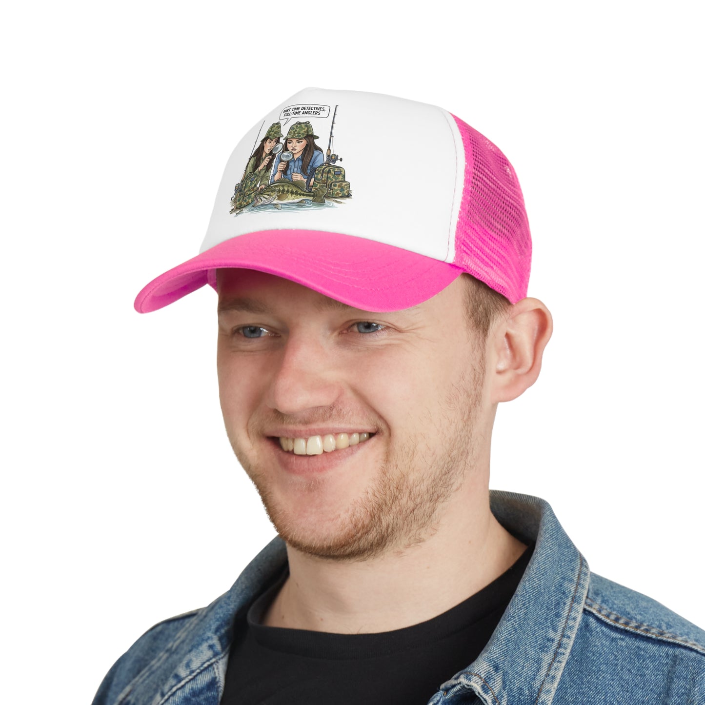 Quirky Fishing Mesh Cap Fun Hat for Fishing Adventures