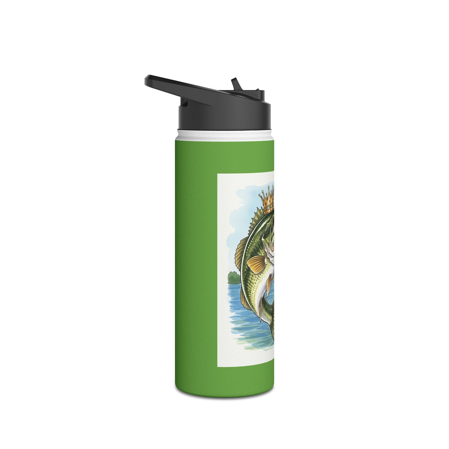 Funny Fishing Water Bottle - My Bass Is Bigger Than Your Attitude