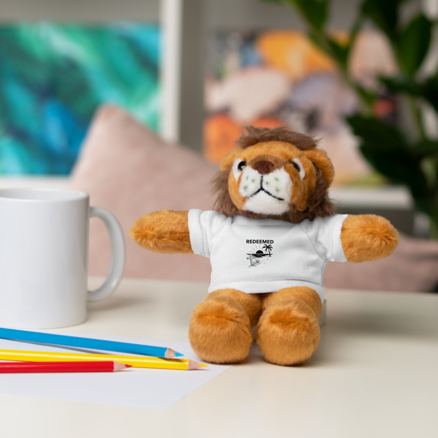 REDEEMED - Beach  Plushie with Tee - Cute Christian Stuffed Animals - Meaningful Faith Gift for Teens, Adults, and Kids