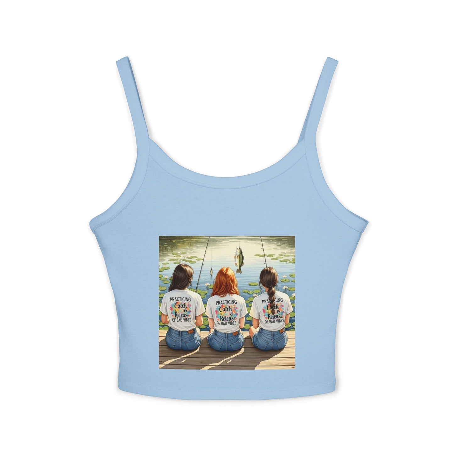 Fishing Friends Spaghetti Strap Tank Top, Summer Shirt, Outdoor Style, Beach Wear, Vacation Outfit, Gifts for Anglers
