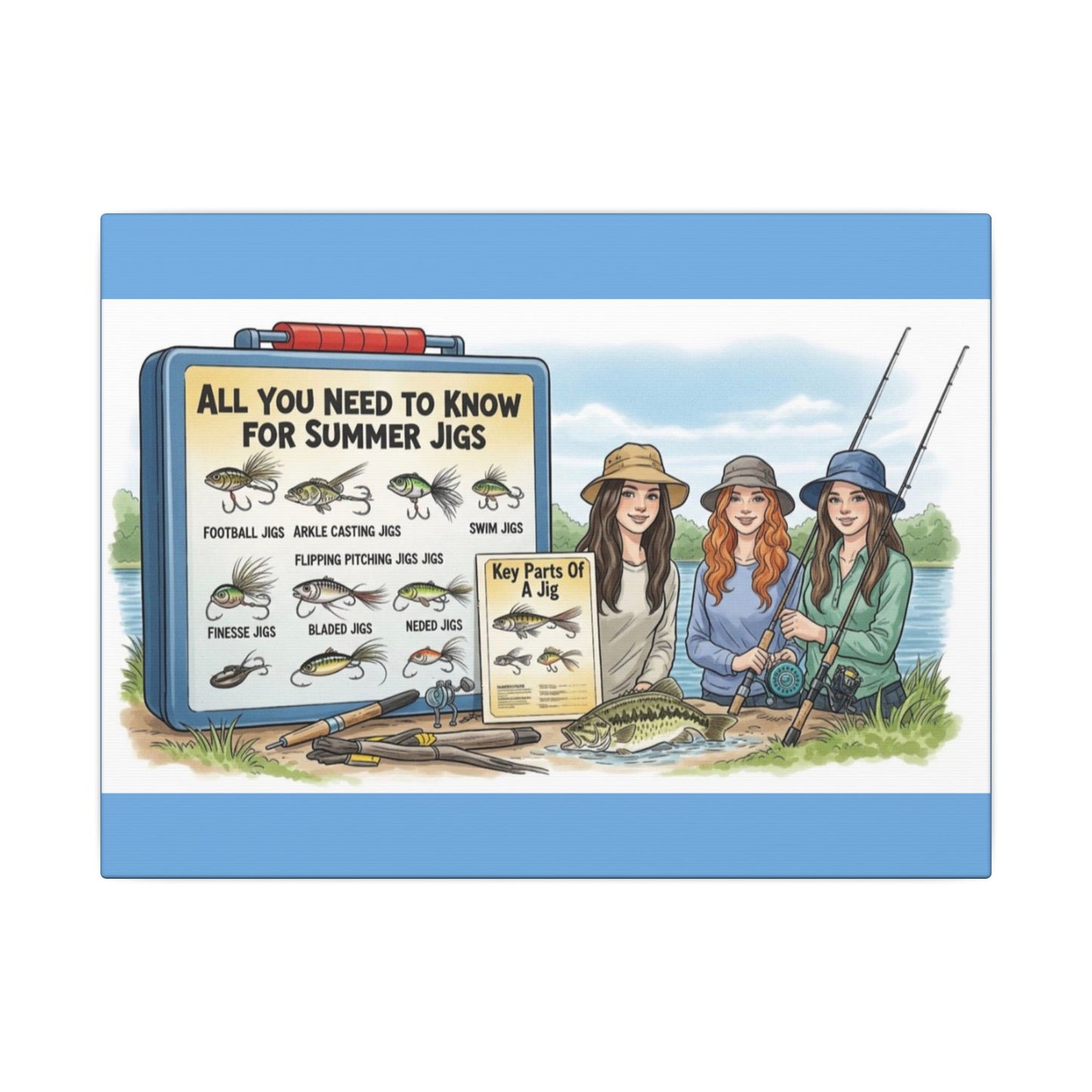 Bass-ically Art Summer Jigs Basics: Wrapped Canvas Print