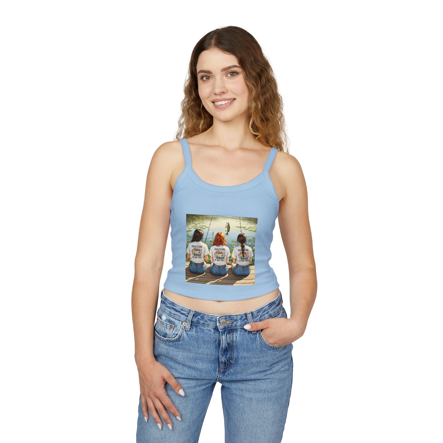 Fishing Friends Spaghetti Strap Tank Top, Summer Shirt, Outdoor Style, Beach Wear, Vacation Outfit, Gifts for Anglers