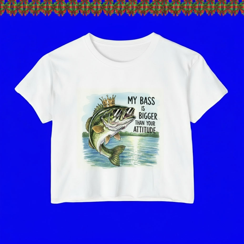 Bass Fishing Master Angler Crop Top - Slay The Summer Reel Girls Style