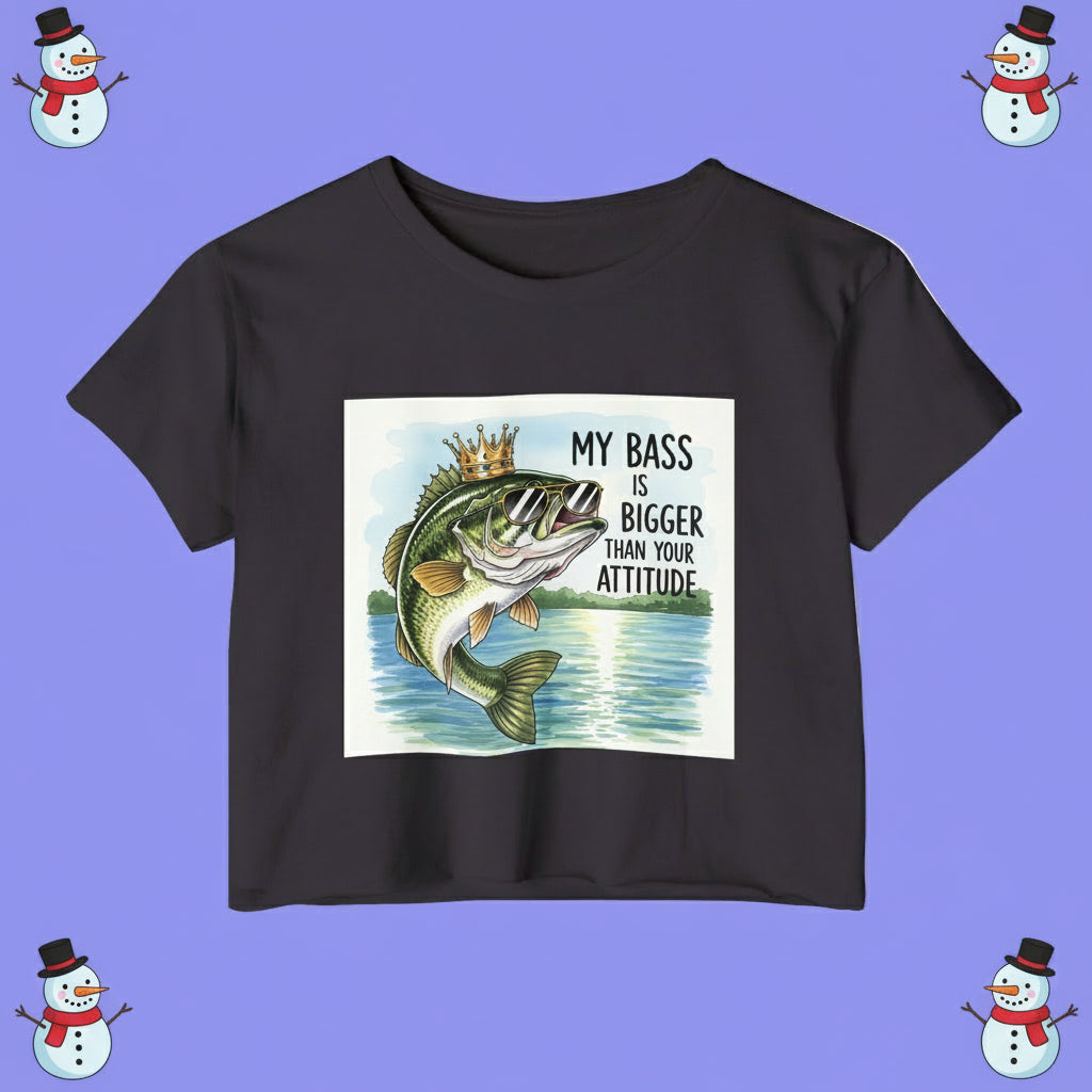 Bass Fishing Master Angler Crop Top - Slay The Summer Reel Girls Style