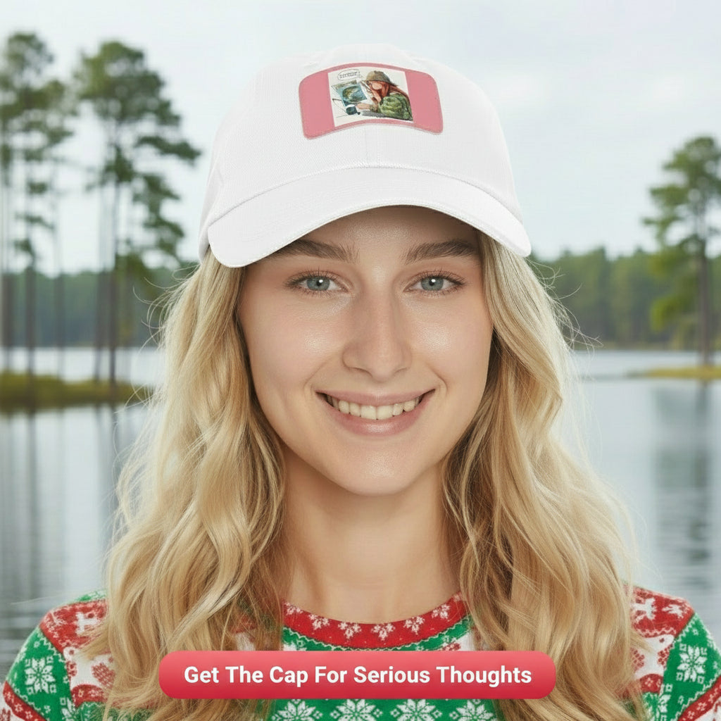 Bass Scholar's Thinking Cap | Handcrafted Leather Patch Outdoor Baseball Cap