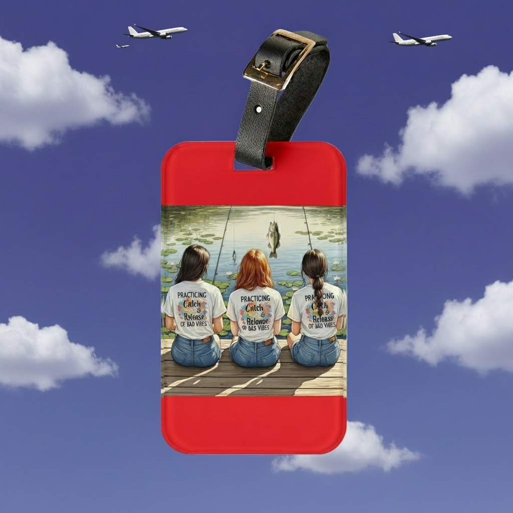 Fishing Lover's Red Luggage Tag