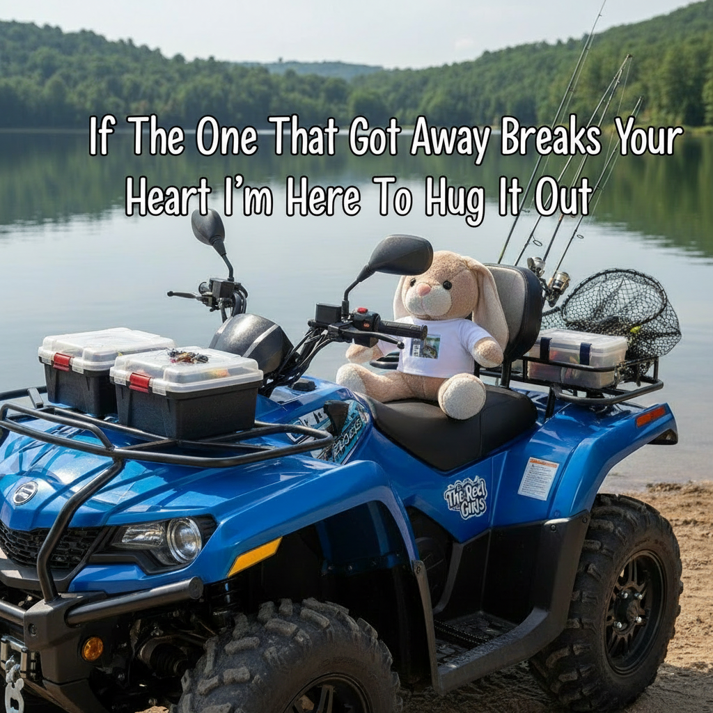 My Angler's Out Fishing, So I'm Here for Hugs: Adorable Plush Bunny