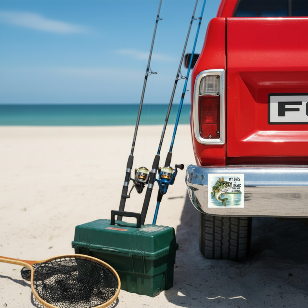 Fishing Humor Kiss-Cut Stickers - Bass Boss Attitude