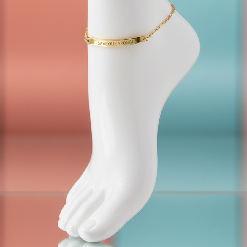 Curved Bar Anklet — ‘SAVE OUR SPONGE’ Eco-Warrior Fishing Anklet