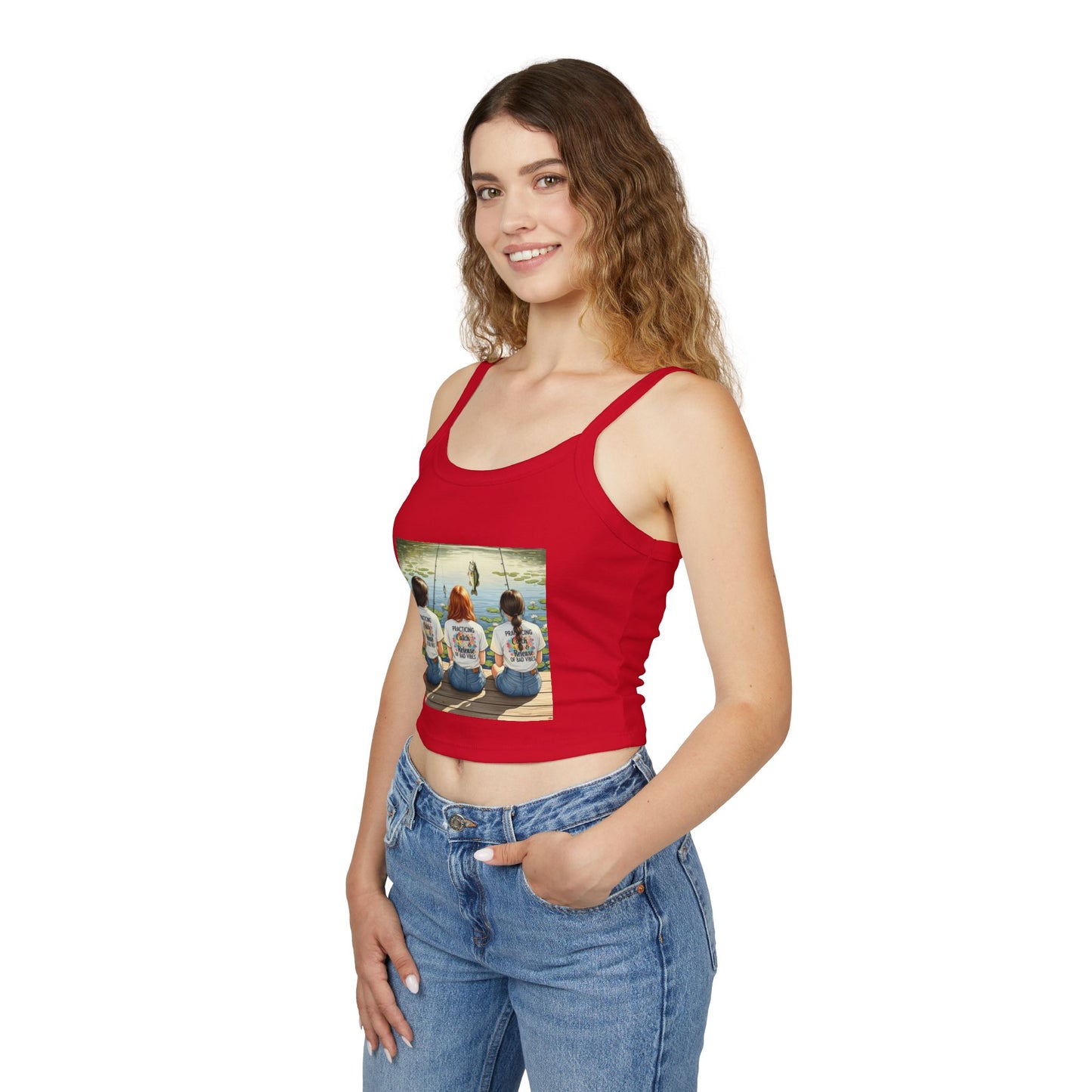 Fishing Friends Spaghetti Strap Tank Top, Summer Shirt, Outdoor Style, Beach Wear, Vacation Outfit, Gifts for Anglers