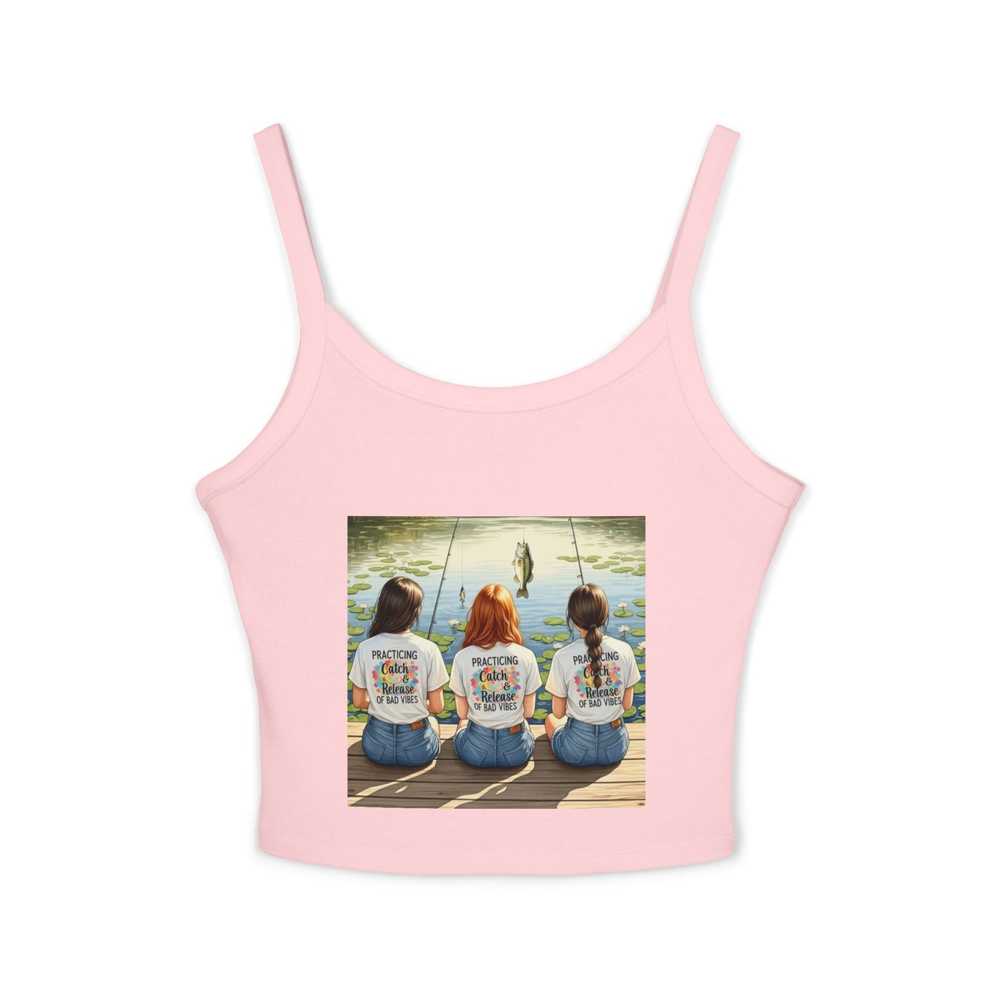 Fishing Friends Spaghetti Strap Tank Top, Summer Shirt, Outdoor Style, Beach Wear, Vacation Outfit, Gifts for Anglers