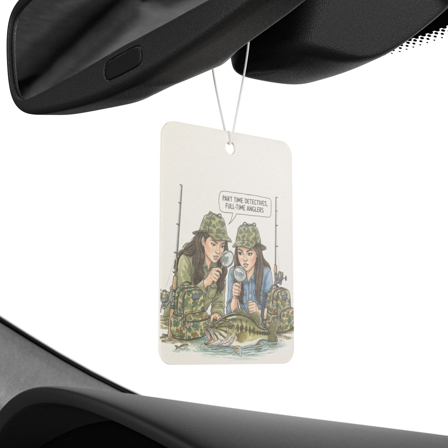 Fishing Car Air Freshener - Long Lasting "Bass Detective" Scent - Eliminate Fishy Odors