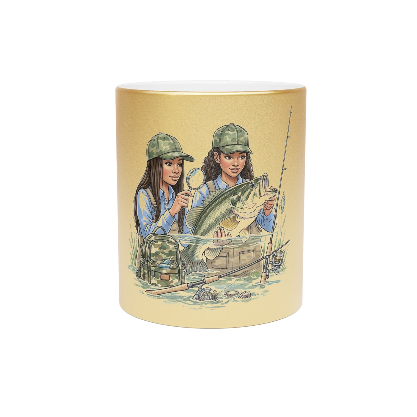 Do Not Disturb "We're Studying Bass" Mug : Fishing Adventure Metallic Mug