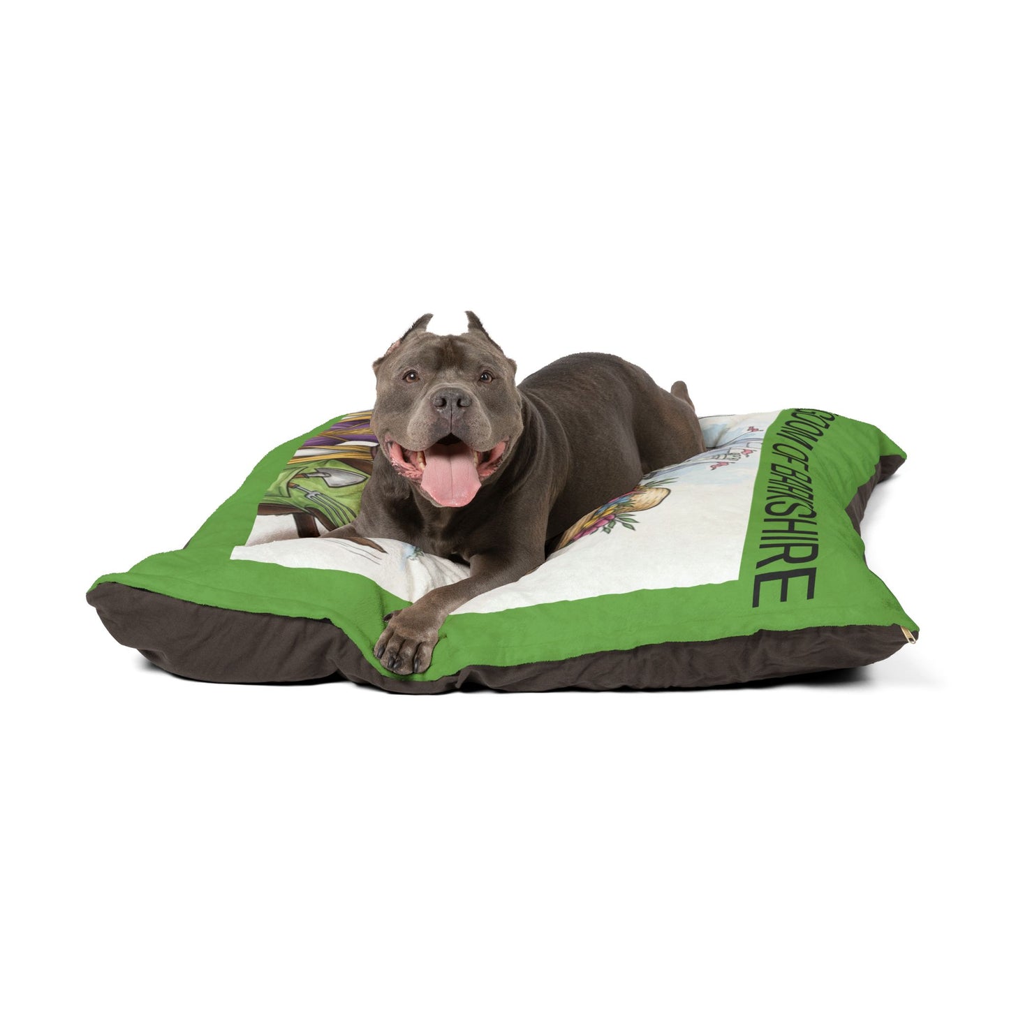 Dog laying on pet bed pillow