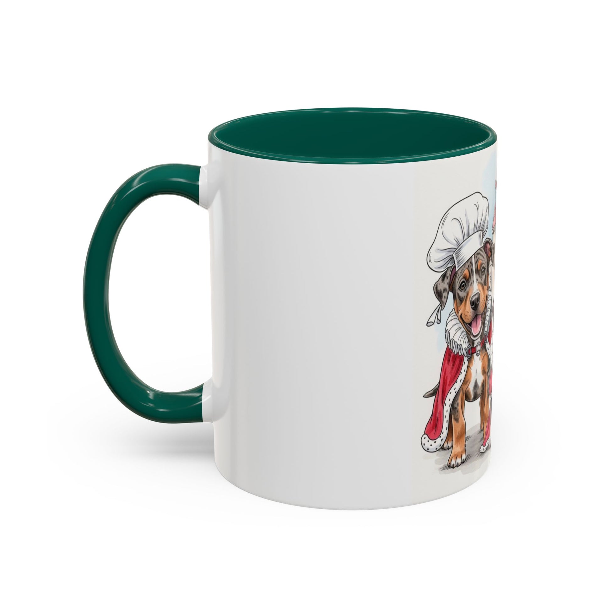 Mug with a dog illustration on a white background