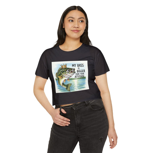 Bass Fishing Master Angler Crop Top - Slay The Summer Reel Girls Style