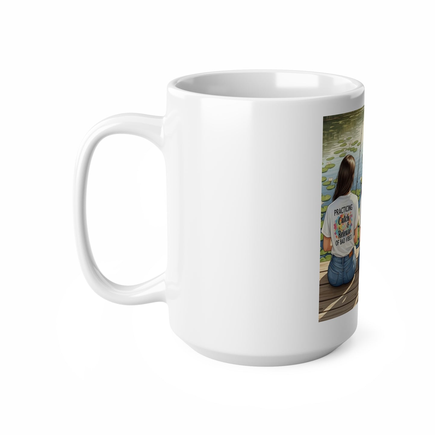 Fishing Friends Ceramic Coffee Mug - Practicing Catch & Release, Fisherman's Gift, Outdoor Enthusiast Cup, Relaxation Beverage Holder