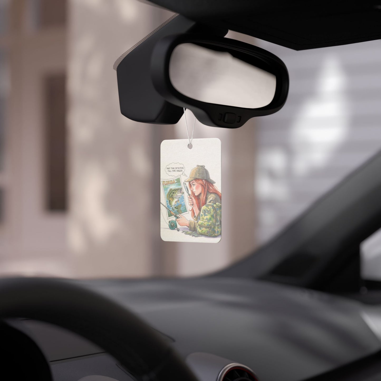 Bass Detective Mystery Car Air Freshener - Fresh Scent for Boat & Truck - Adventure Series Gift