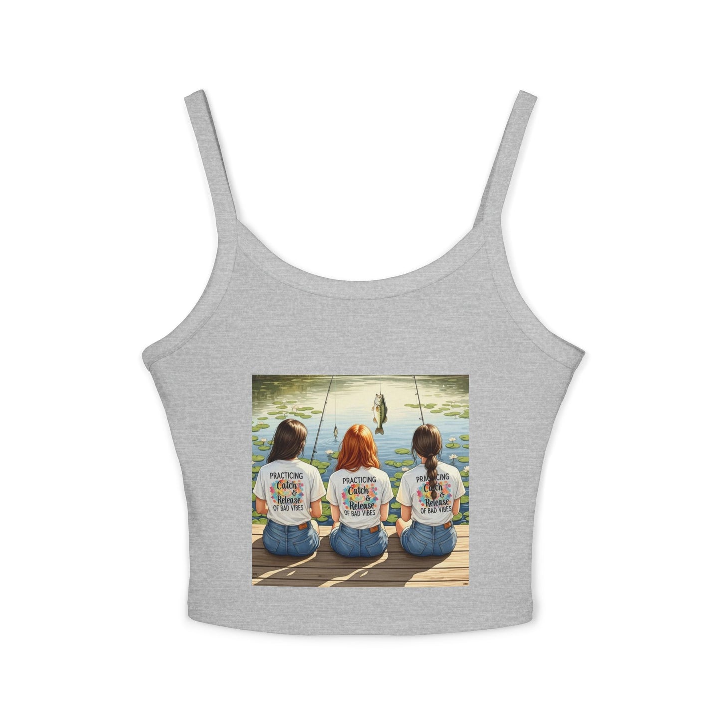 Fishing Friends Spaghetti Strap Tank Top, Summer Shirt, Outdoor Style, Beach Wear, Vacation Outfit, Gifts for Anglers