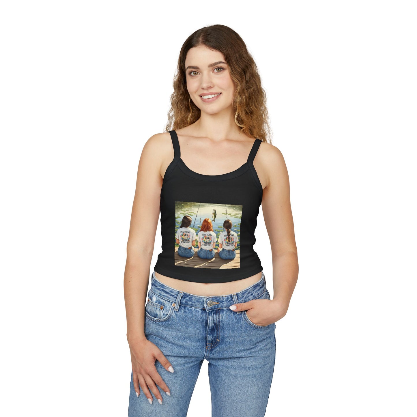 Fishing Friends Spaghetti Strap Tank Top, Summer Shirt, Outdoor Style, Beach Wear, Vacation Outfit, Gifts for Anglers