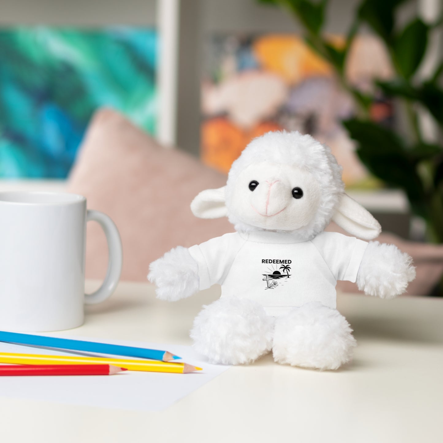 REDEEMED - Beach  Plushie with Tee - Cute Christian Stuffed Animals - Meaningful Faith Gift for Teens, Adults, and Kids